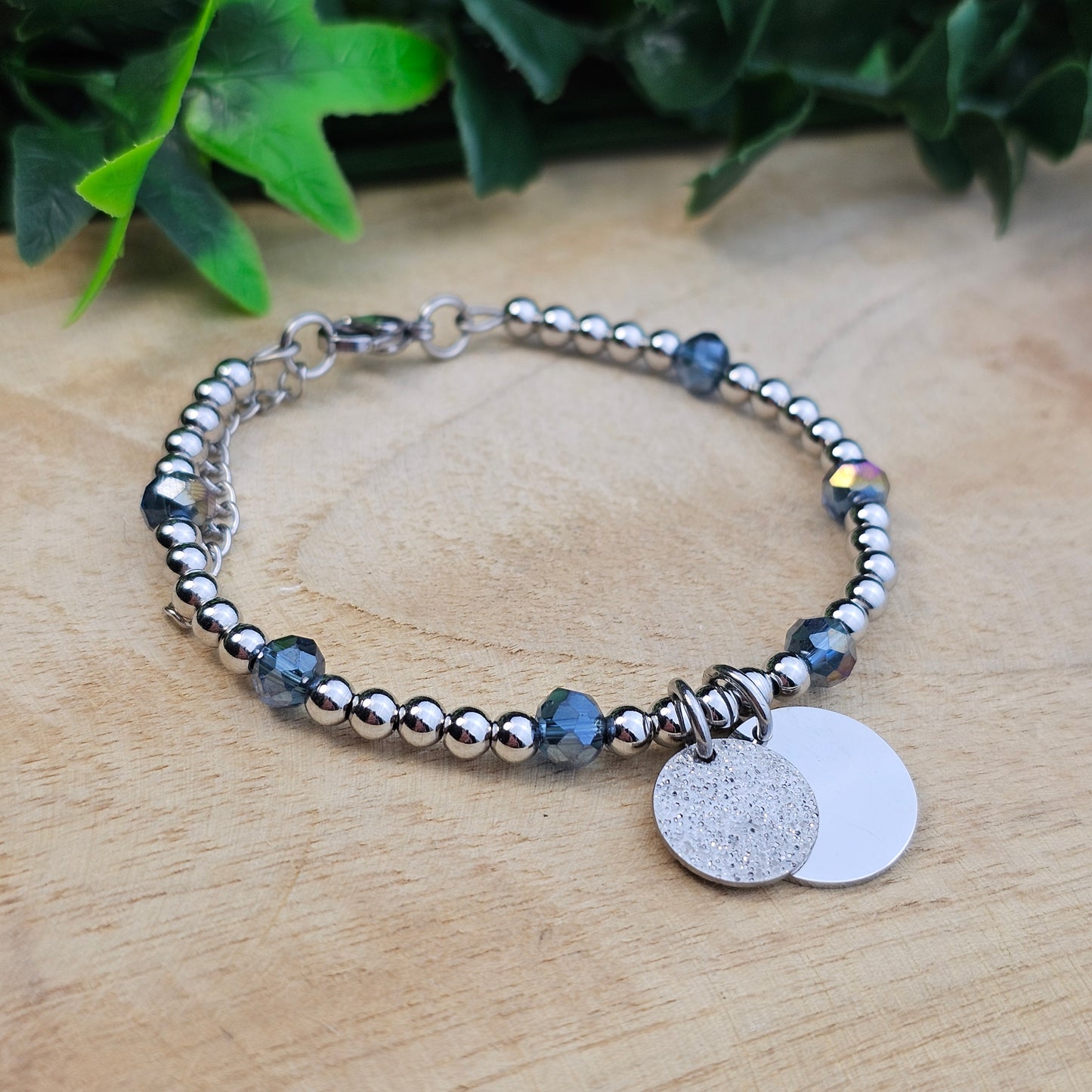 Bracelet Léa argenté 2 médailles