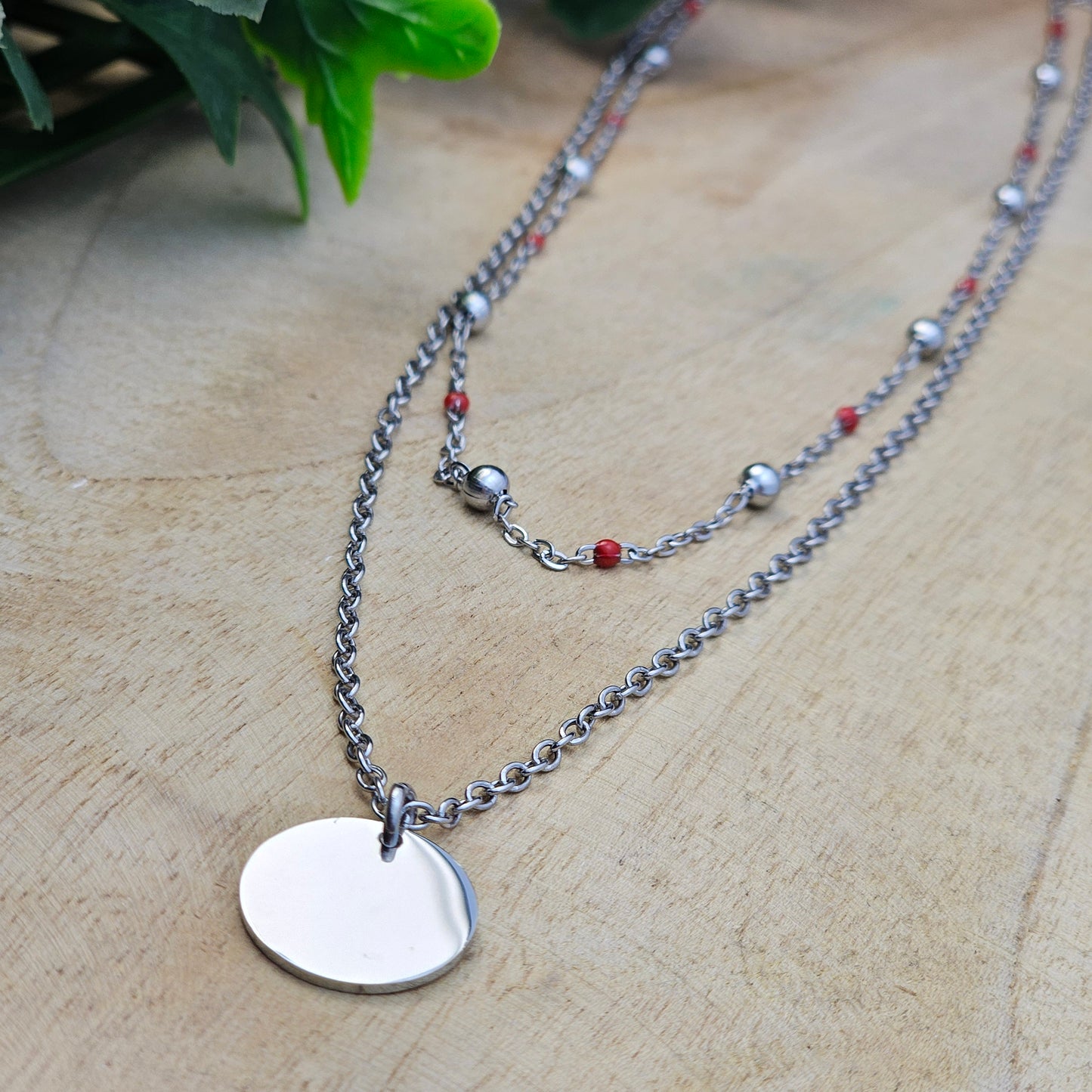 Collier double Ninon argenté