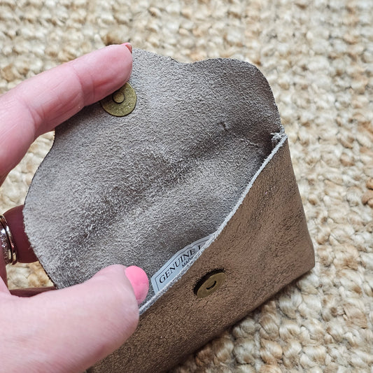 Petit porte monnaie en cuir bronze