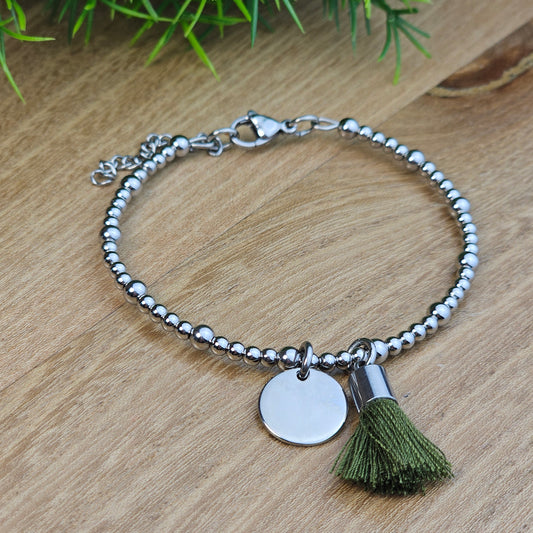 Bracelet Marjolaine médaille et pompon