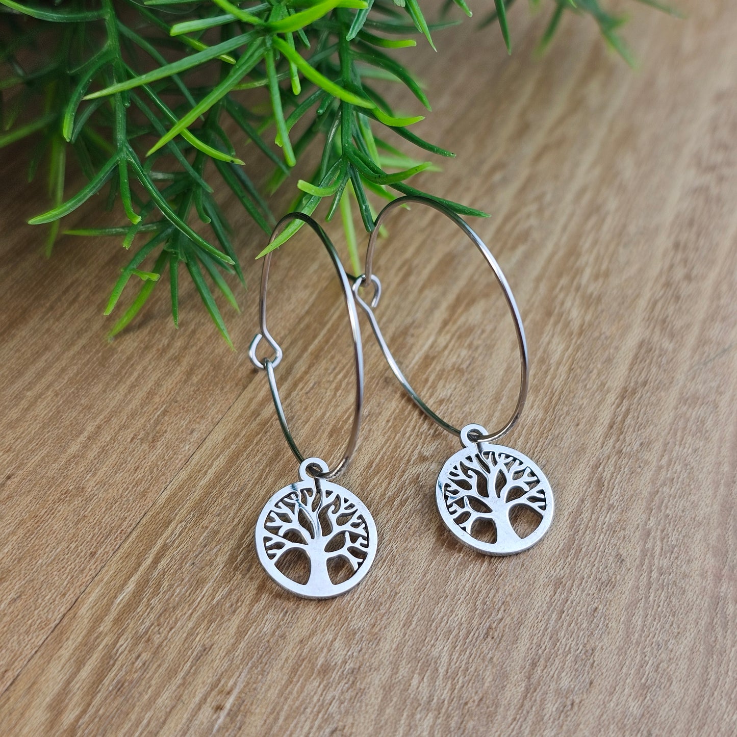 Boucles d'oreilles Angélique argentée