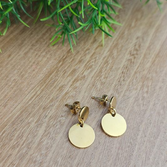 Boucles d'oreilles Suzon médaille lisse