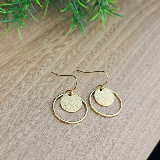 Boucles d'oreilles Jalna médaille pailletée