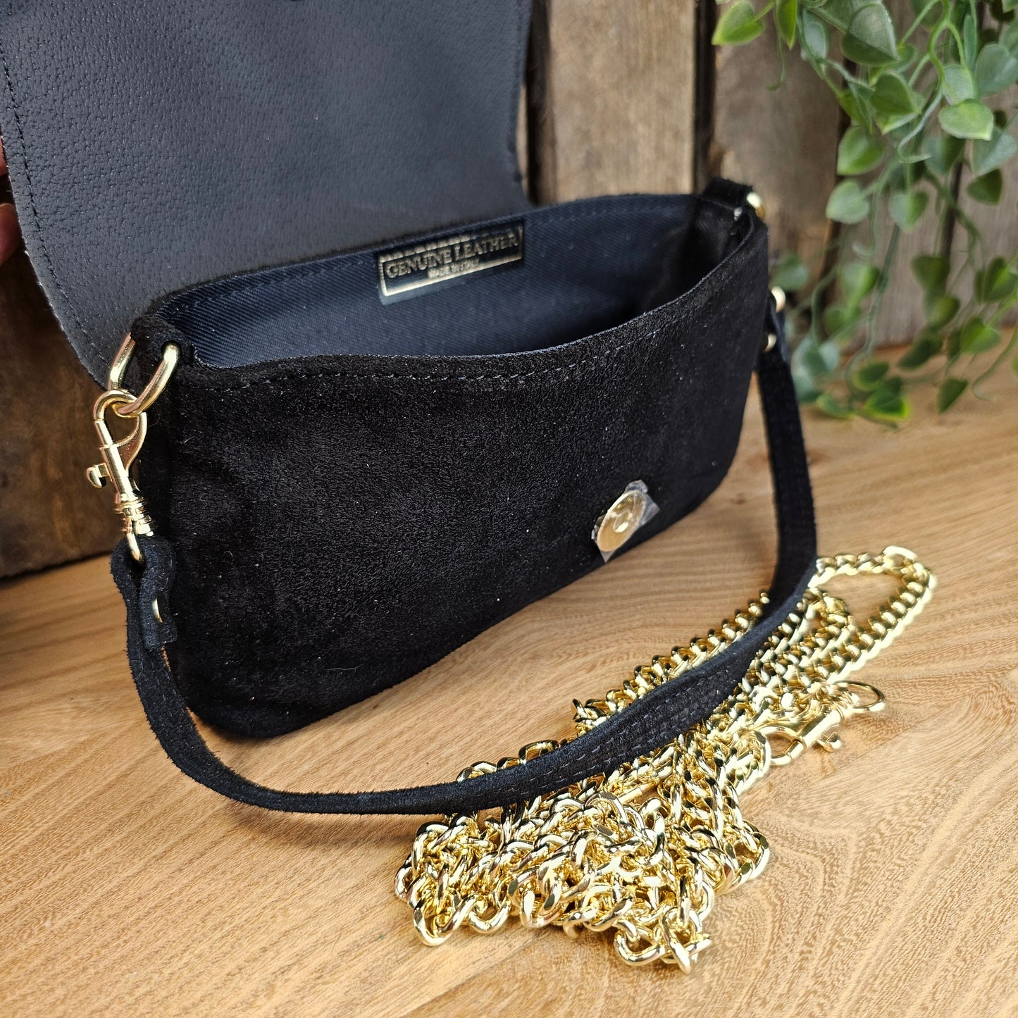 Petit sac en daim noir