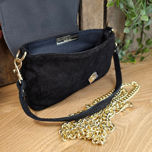 Petit sac en daim noir