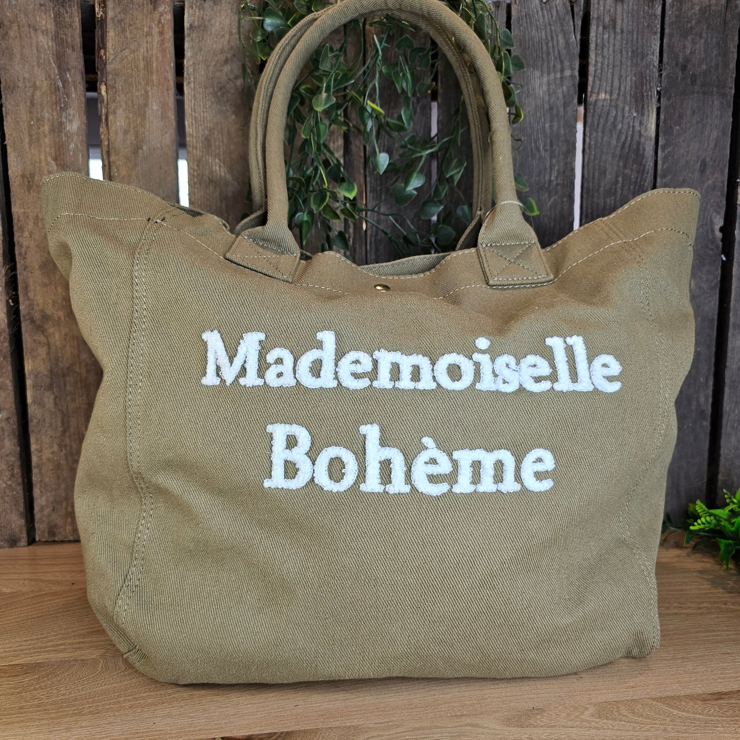 Sac cabas Mademoiselle bohème kaki