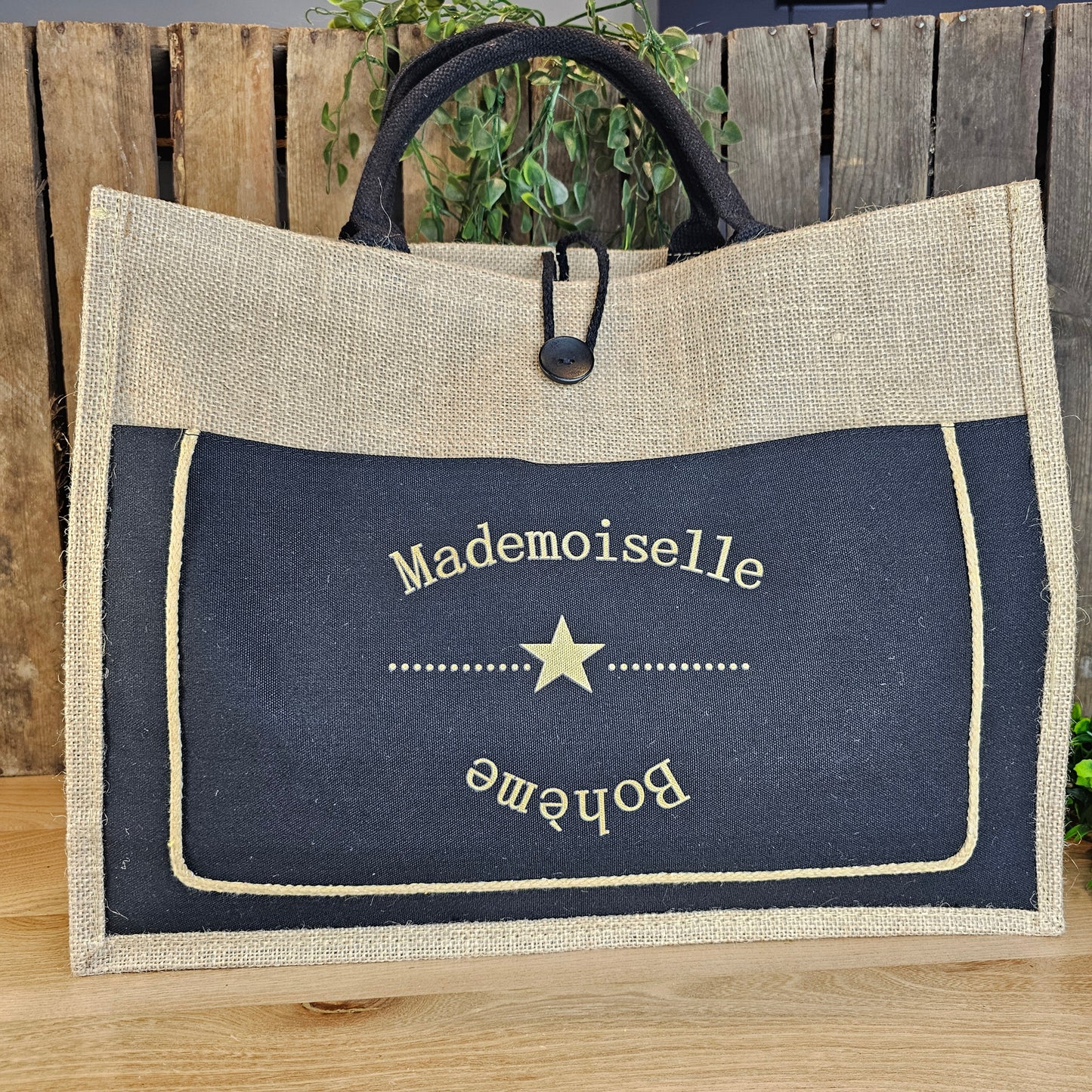 Sac cabas jute Mademoiselle Bohème