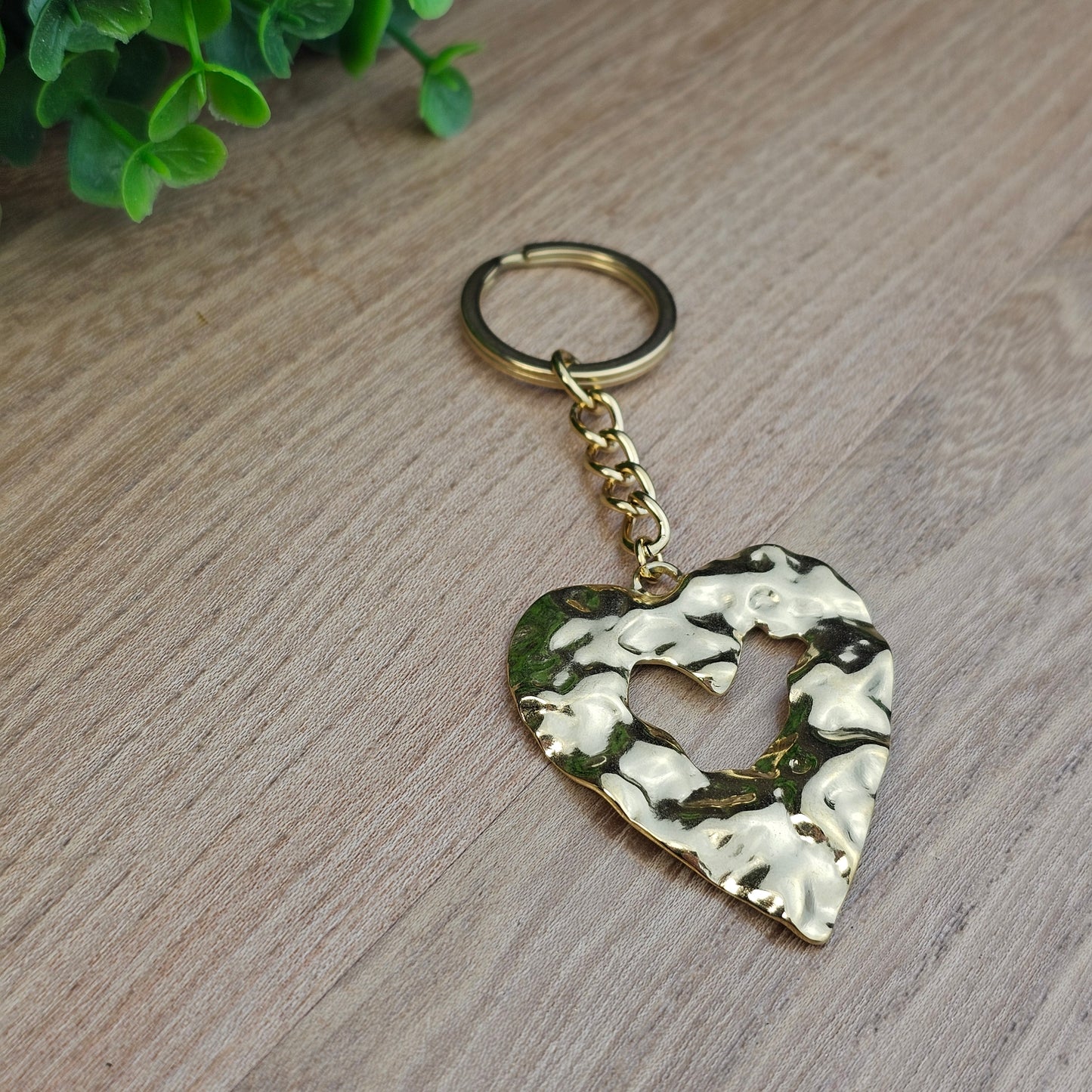 Porte-clés coeur doré