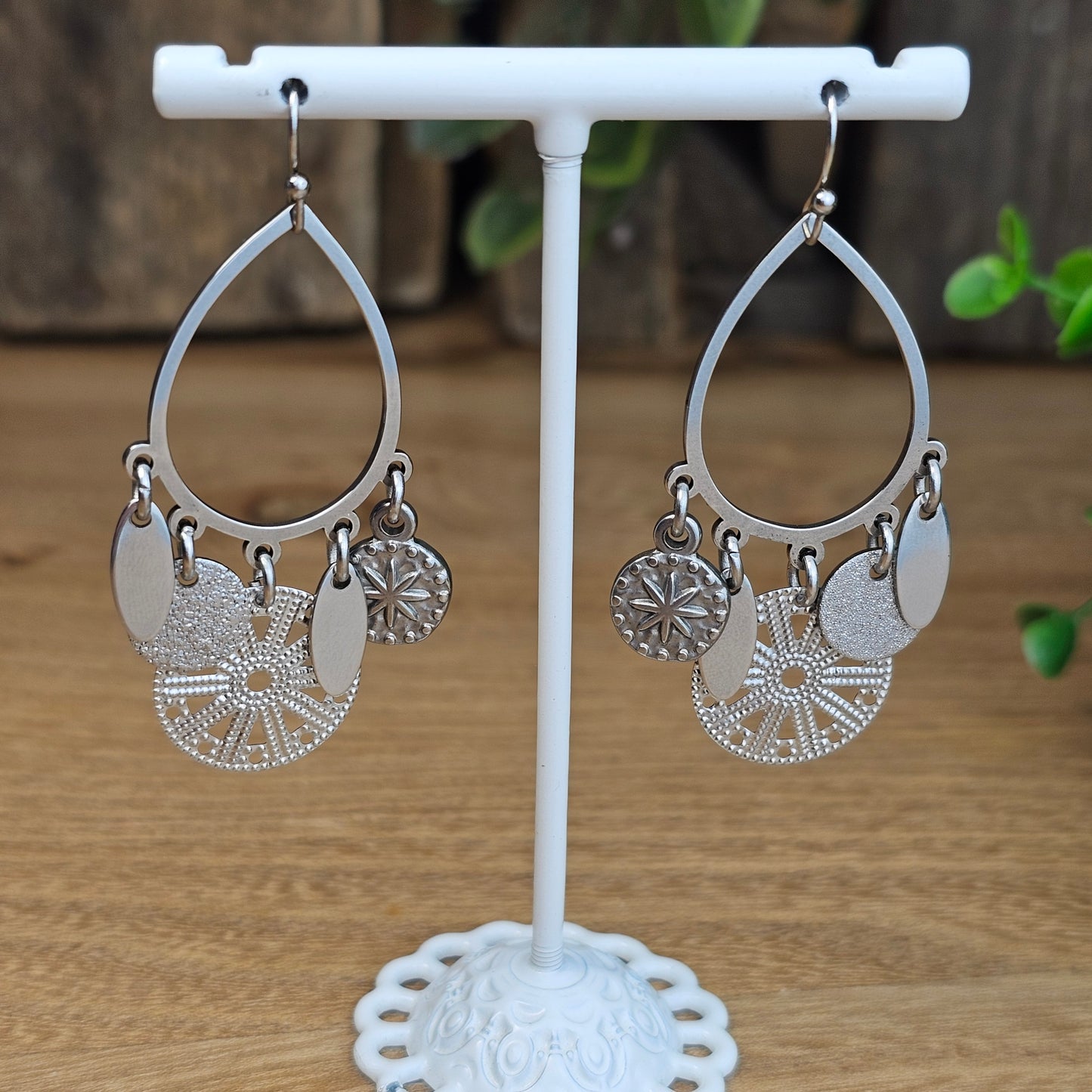 Boucles d'oreilles Evanna argenté