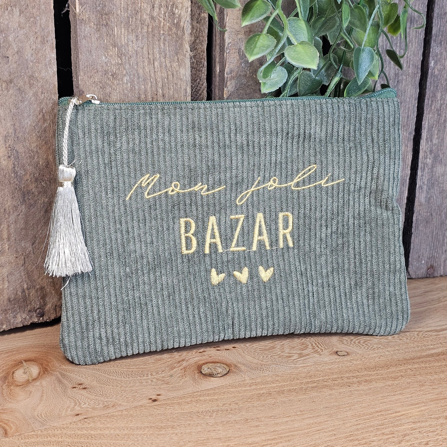 Pochette "Mon joli bazar" kaki