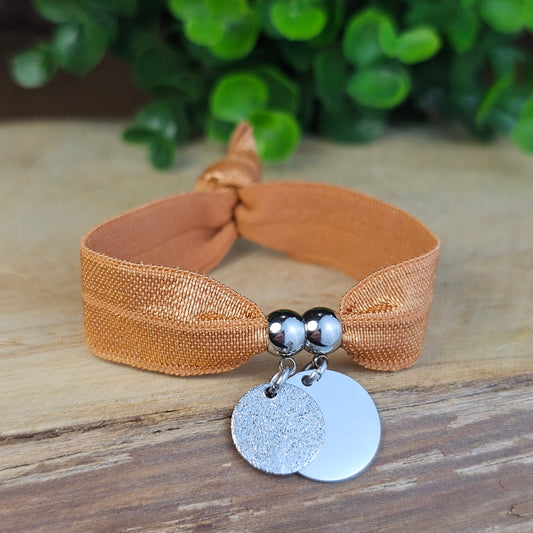 Bracelet Dorea argenté 2 médailles