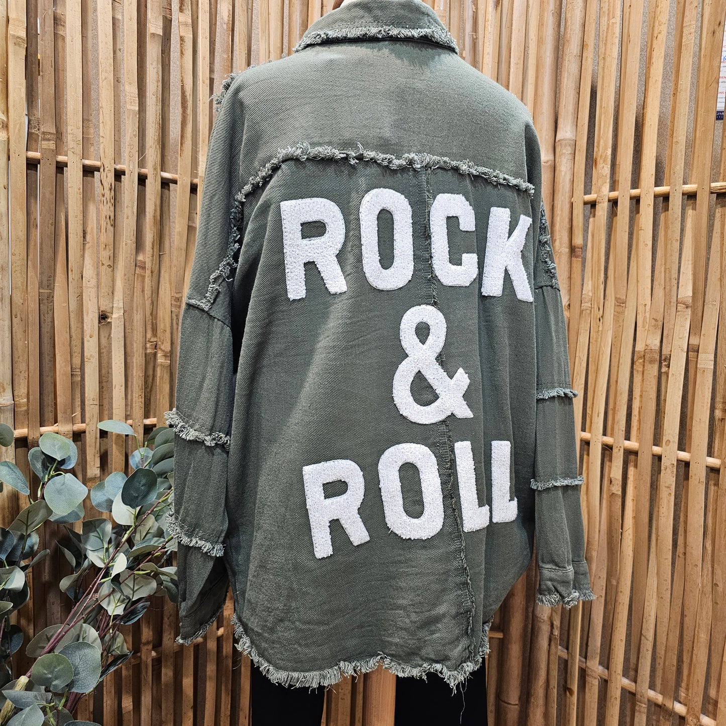 Sur chemise "Rock&Roll" kaki