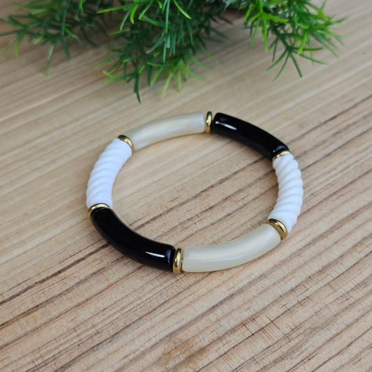 Bracelet Laurane noir/écru