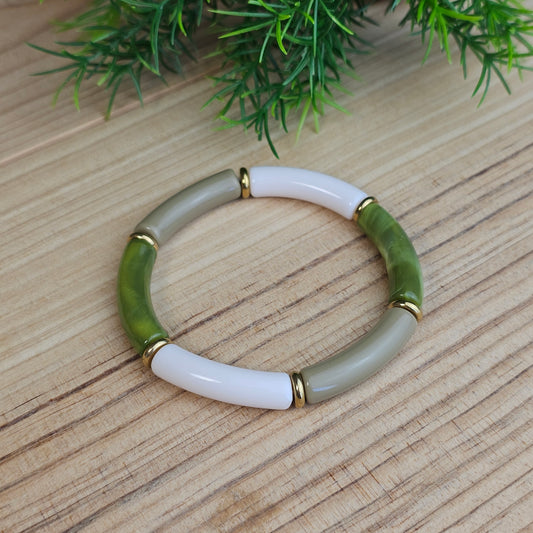 Bracelet Laurane vert/écru