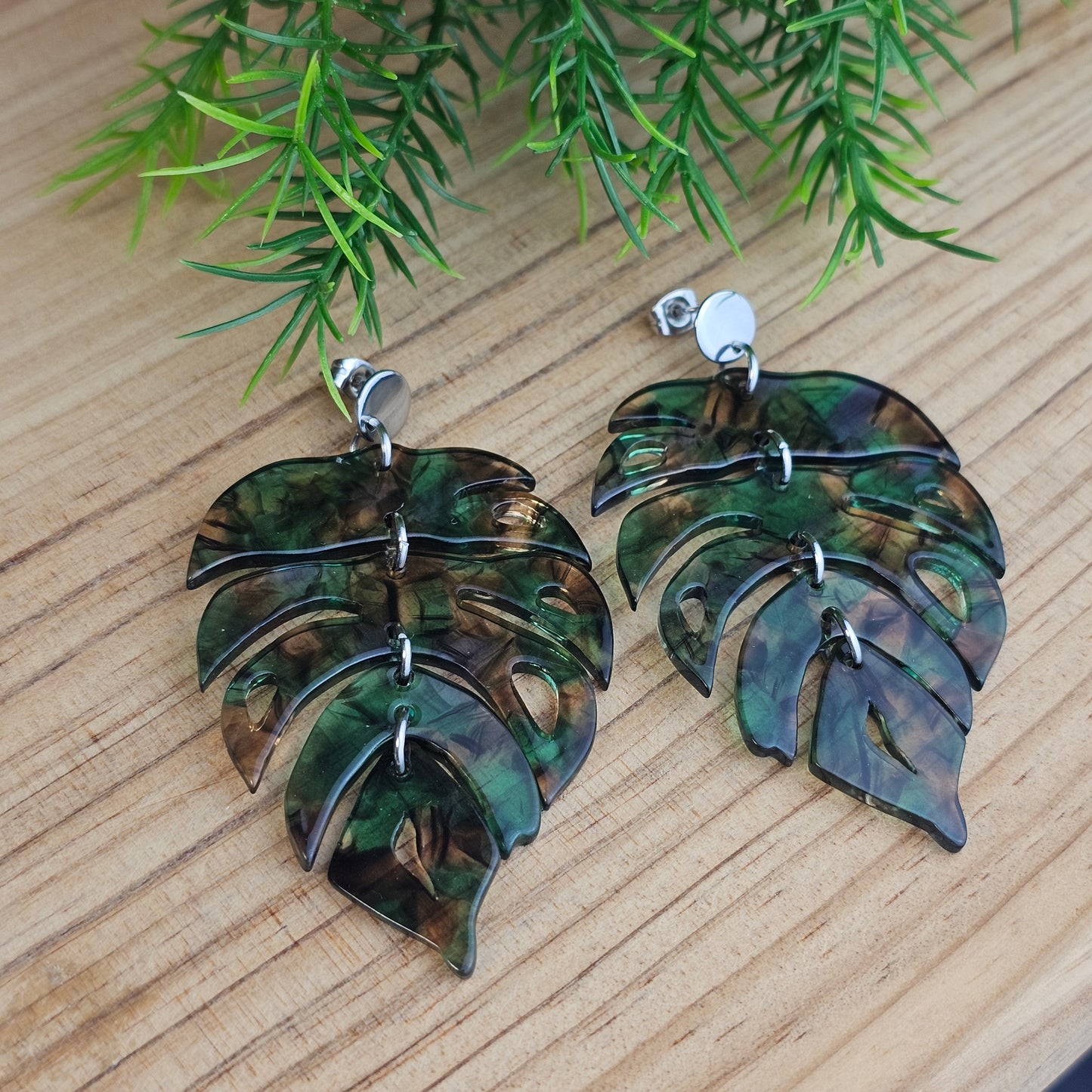 Boucles d'oreilles Marine verte