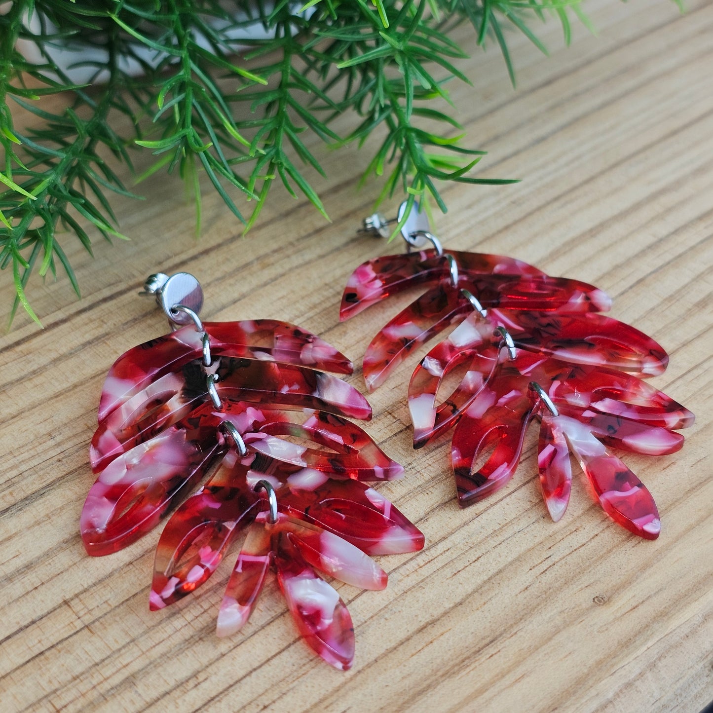 Boucles d'oreilles Marine rouge