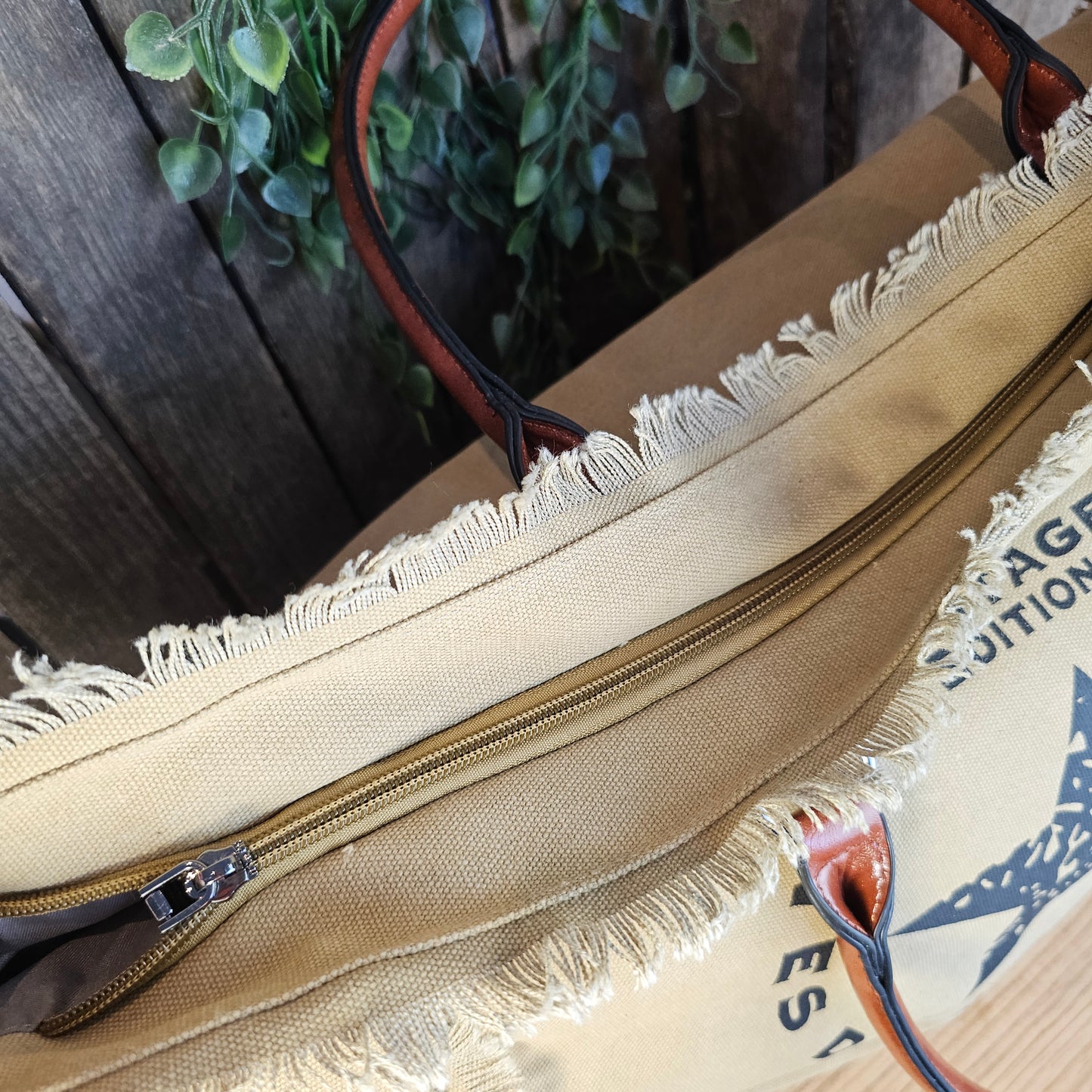 Grand sac cabas camel