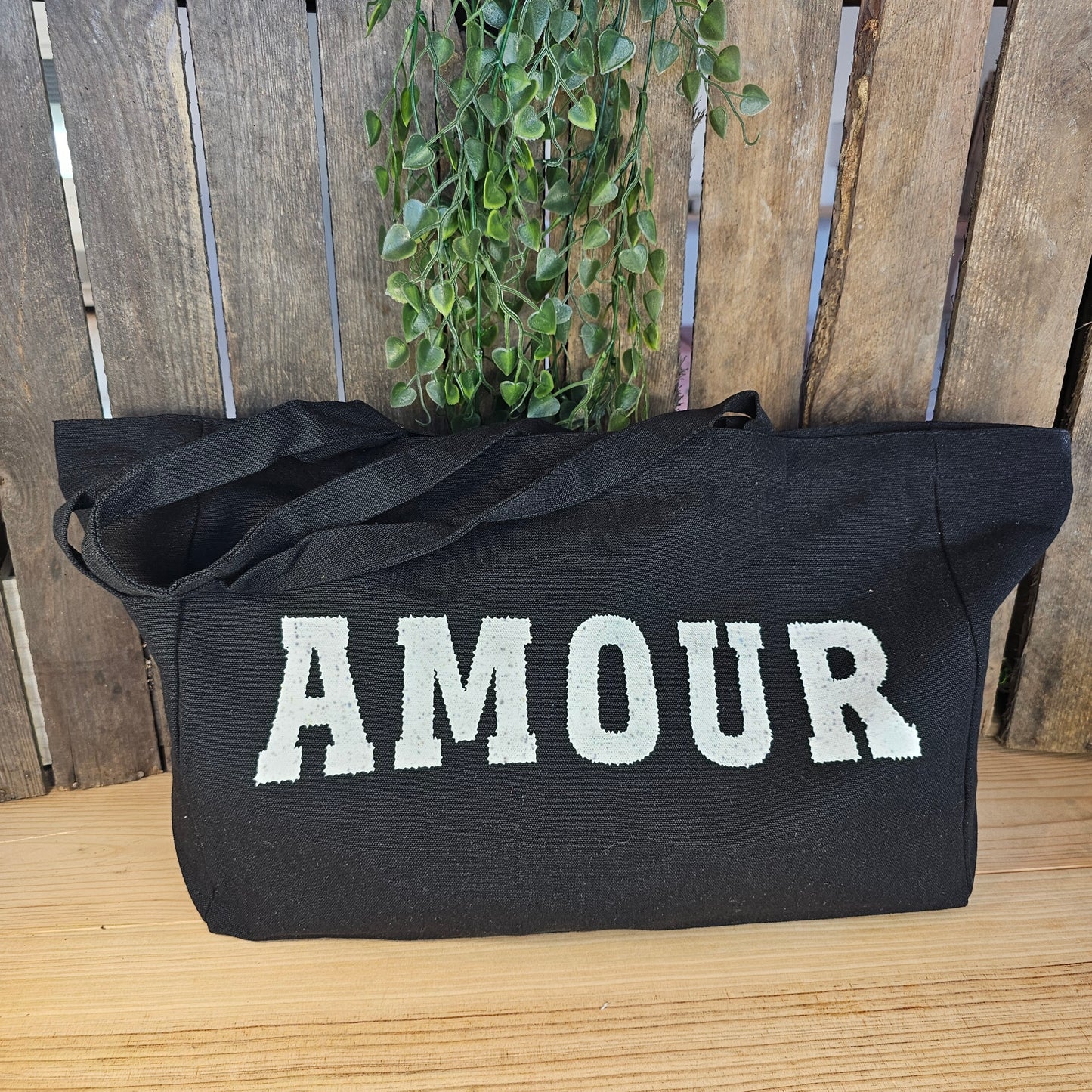 Tote bag Amour noir