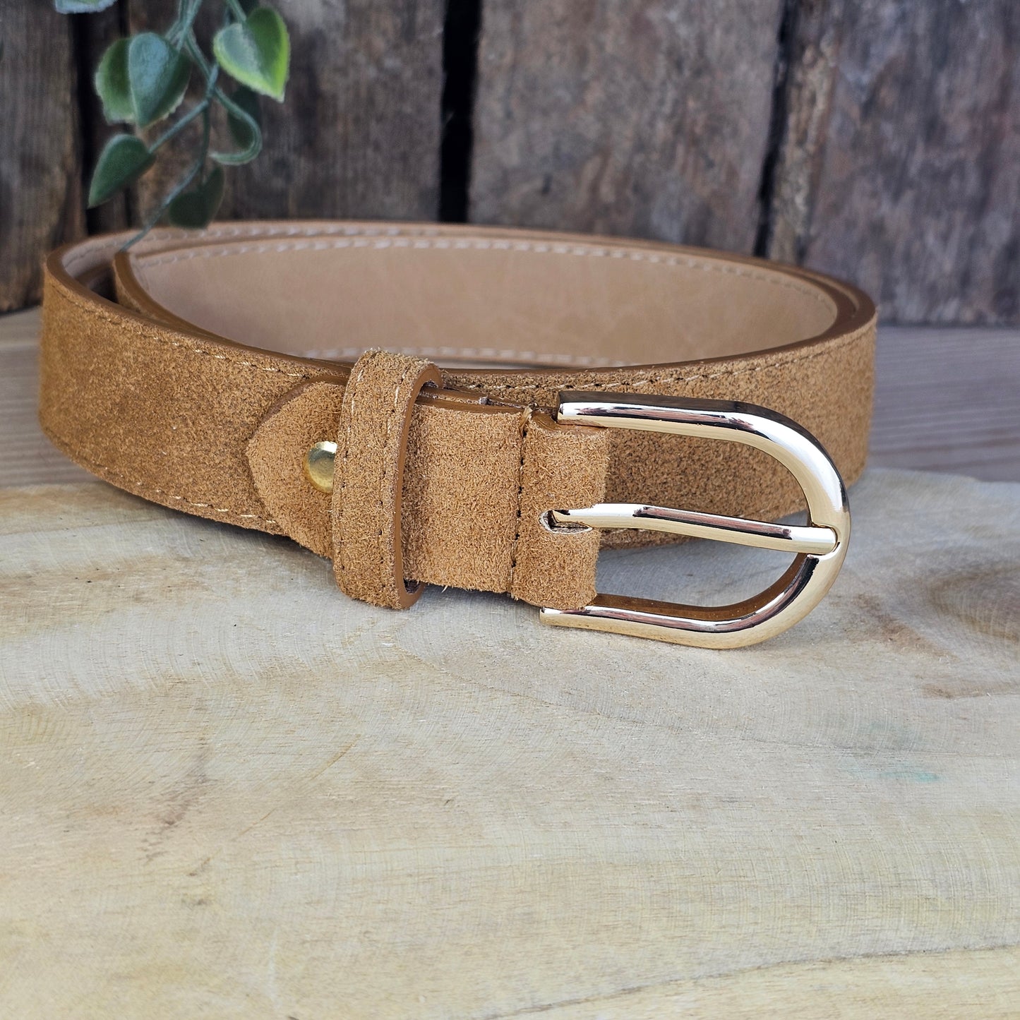 Ceinture en daim camel