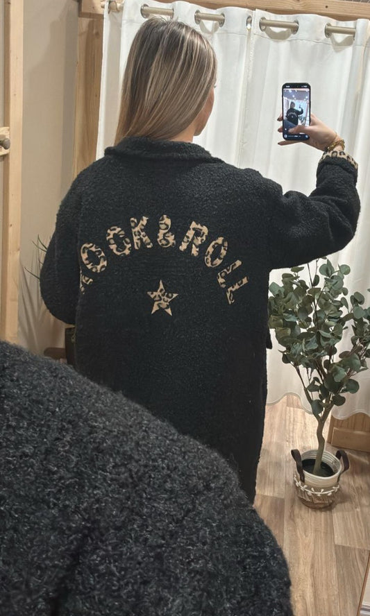 Manteau noir "Rock&Roll" dos