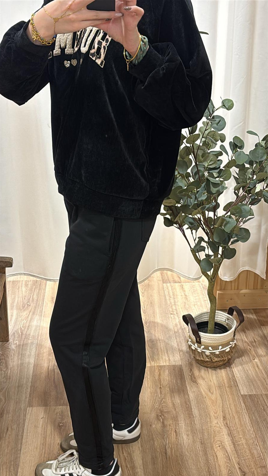 Pantalon bande latérale noir