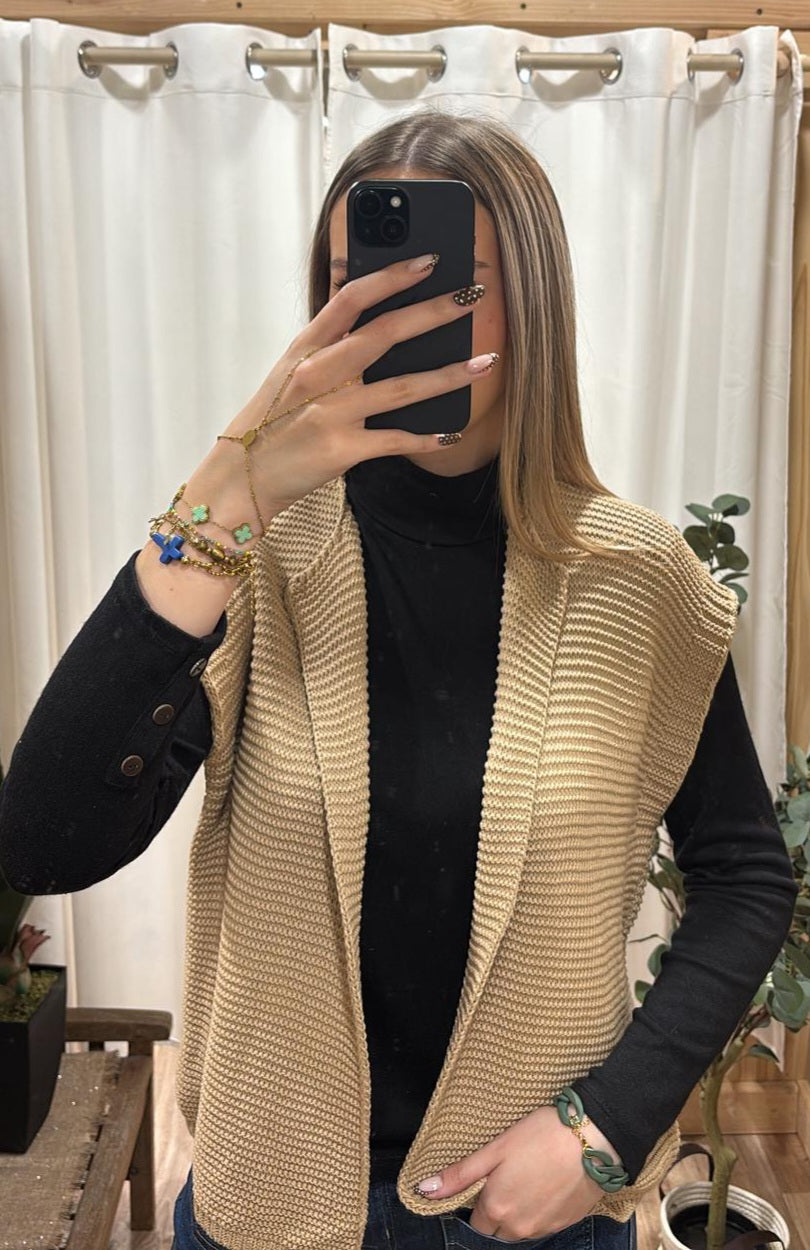 Gilet sans manche camel