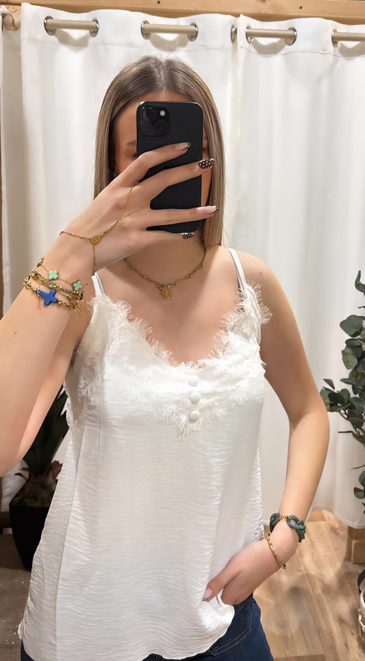 Débardeur dentelle blanc