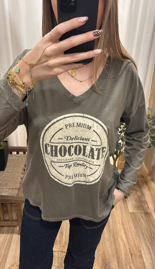 Tee-shirt "chocolate" taupe