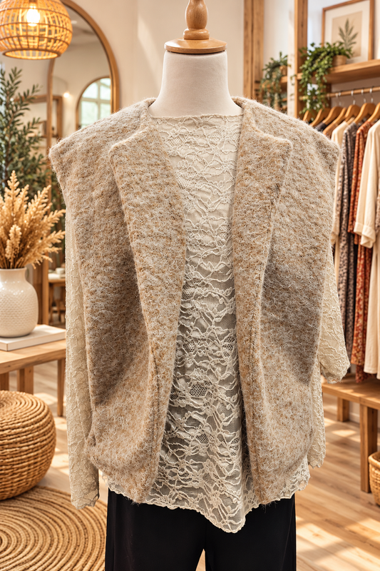 Gilet sans manche camel inscription "Iconic" dos