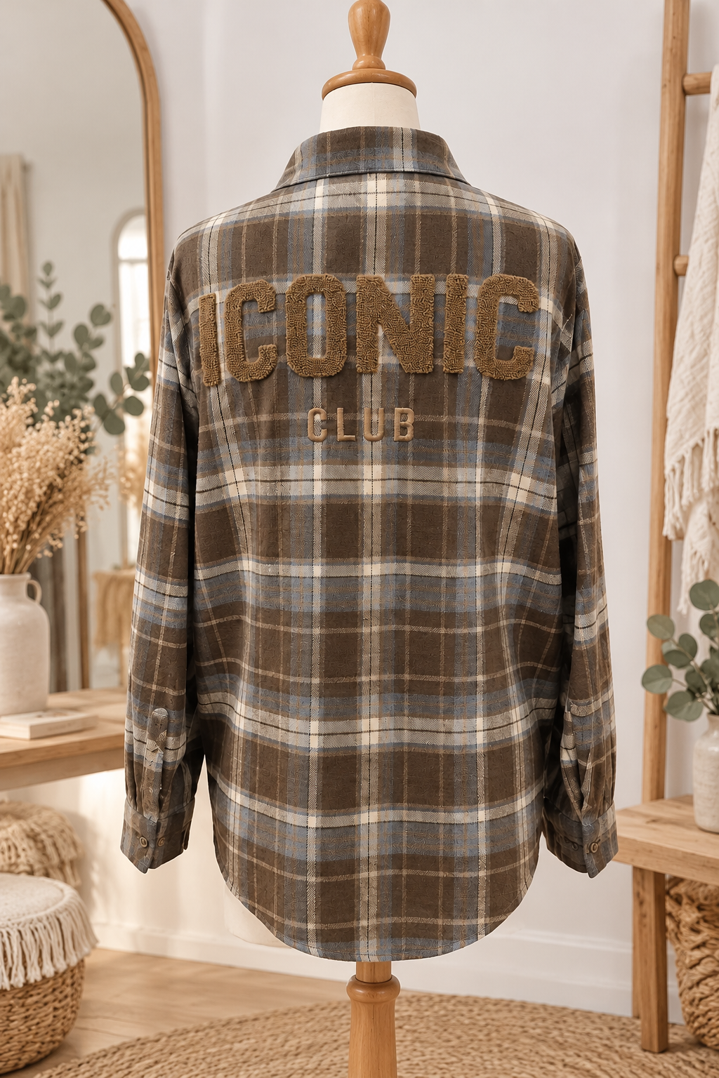 Chemise à carreaux "Iconic club" camel