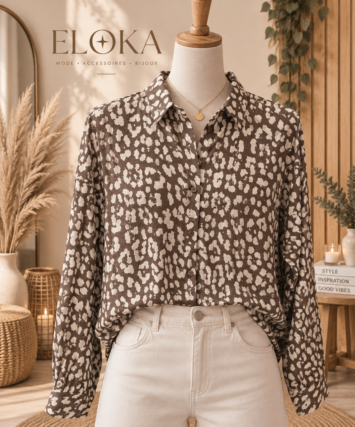 Chemise léopard marron