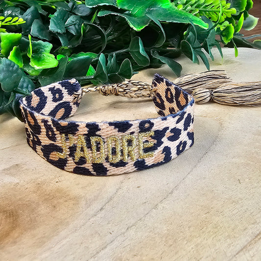 Bracelet Zébra léopard/doré