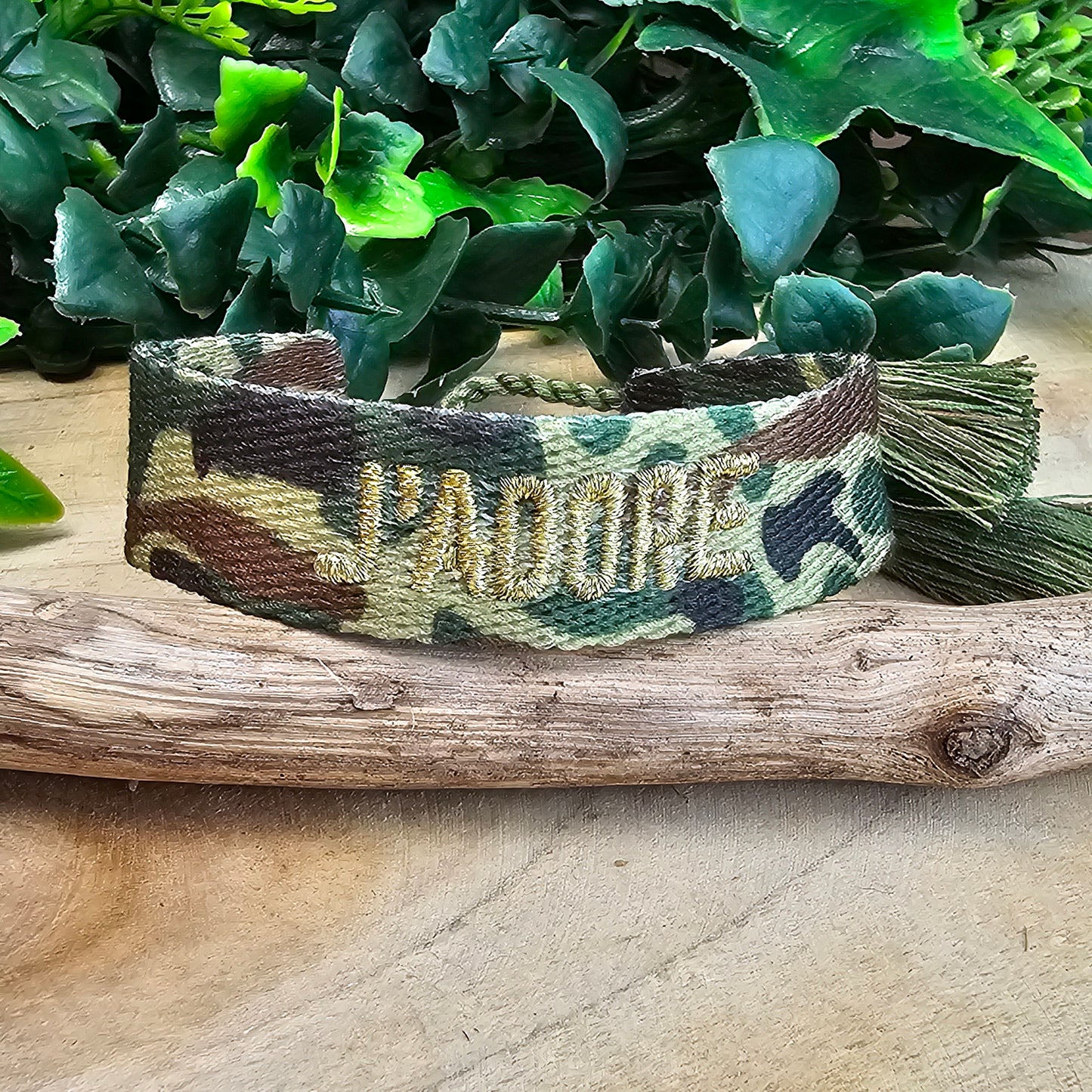 Bracelet Zébra camouflage/doré