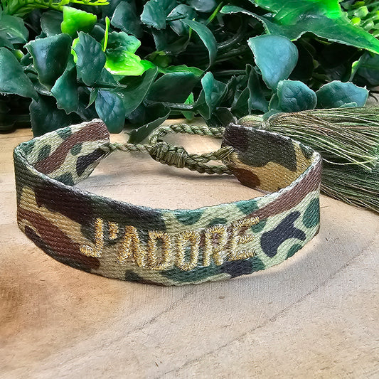 Bracelet Zébra camouflage/doré