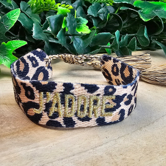 Bracelet Zébra léopard/doré