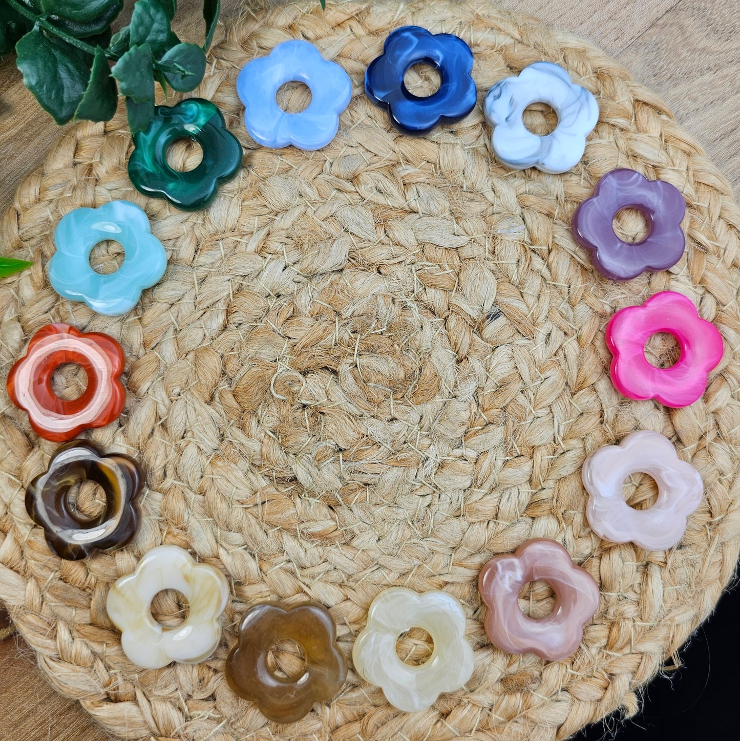 Fleurs résine 25 mm (lot de 2)