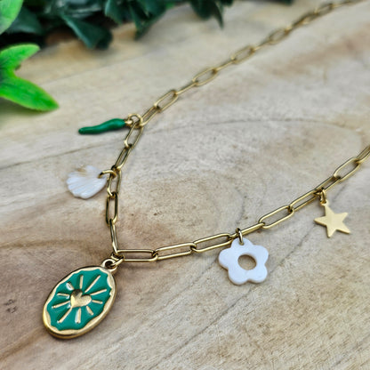 Collier Nila vert foncé