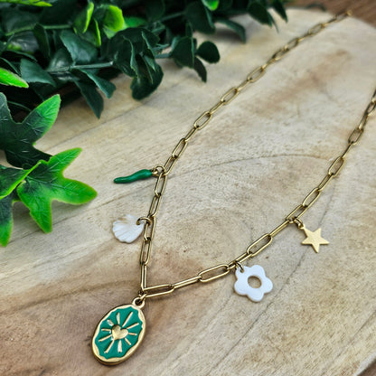 Collier Nila vert foncé