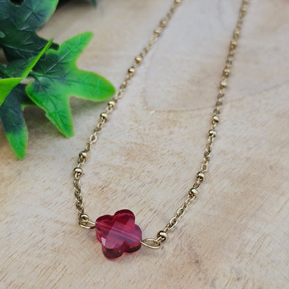 Collier Iro bordeaux