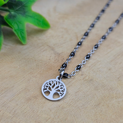 Collier Angélique noir et argenté