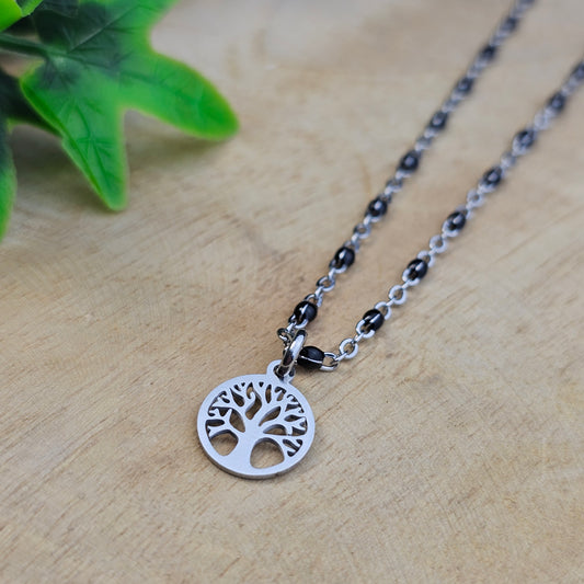 Collier Angélique noir et argenté