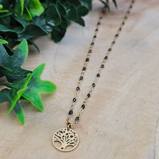 Collier Angélique noir et doré