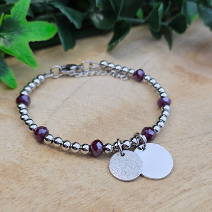 Bracelet Léa argenté 2 médailles