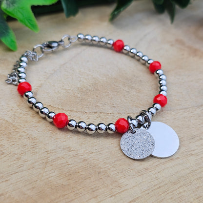 Bracelet Léa argenté 2 médailles