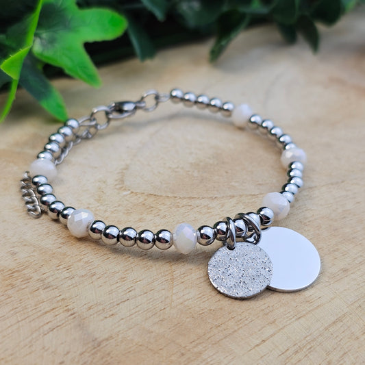 Bracelet Léa argenté 2 médailles