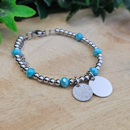 Bracelet Léa argenté 2 médailles