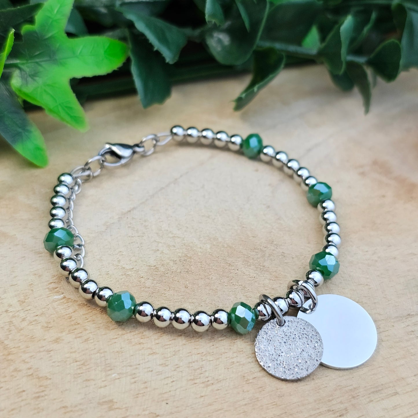 Bracelet Léa argenté 2 médailles