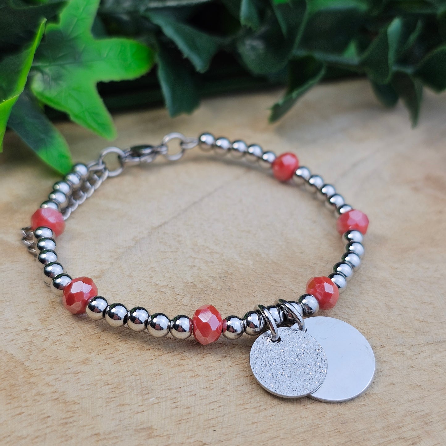 Bracelet Léa argenté 2 médailles