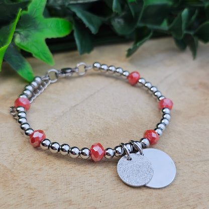 Bracelet Léa argenté 2 médailles
