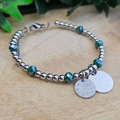 Bracelet Léa argenté 2 médailles